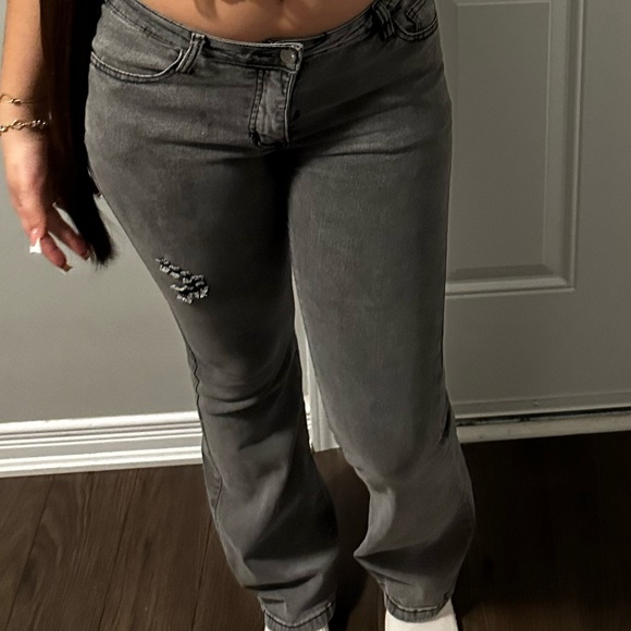 Gray low rise flared jeans - Picture 2 of 2